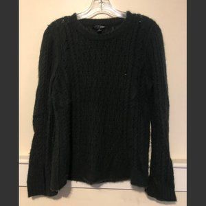 Olive green cashmere cableknit sweater